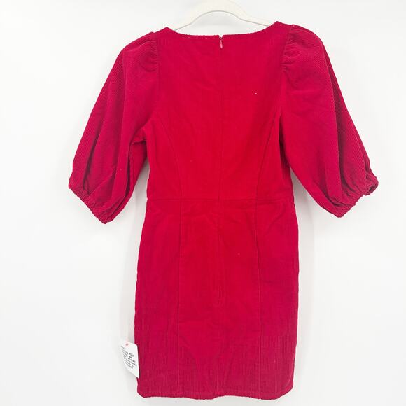 NWT Asos Design Womens Party Going Out Corduroy Puff Sleeve Corset Mini Dress 2P - Picture 9 of 9